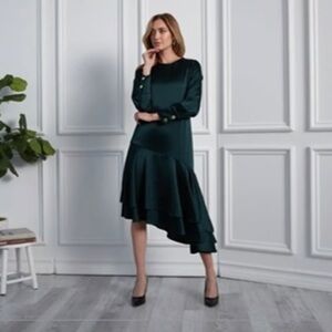 Japparel Forest Green Temima Satin dress